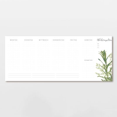 Blocco settimanale olivello spinoso con 50 fogli, 30x12,5 cm