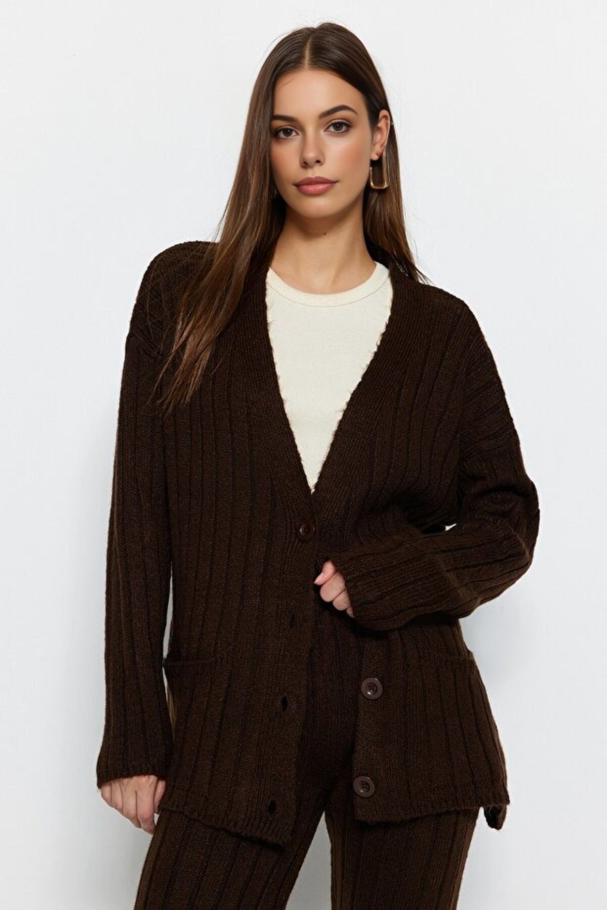 Ensemble 2 pièces : haut et pantalon en maille douce et ample