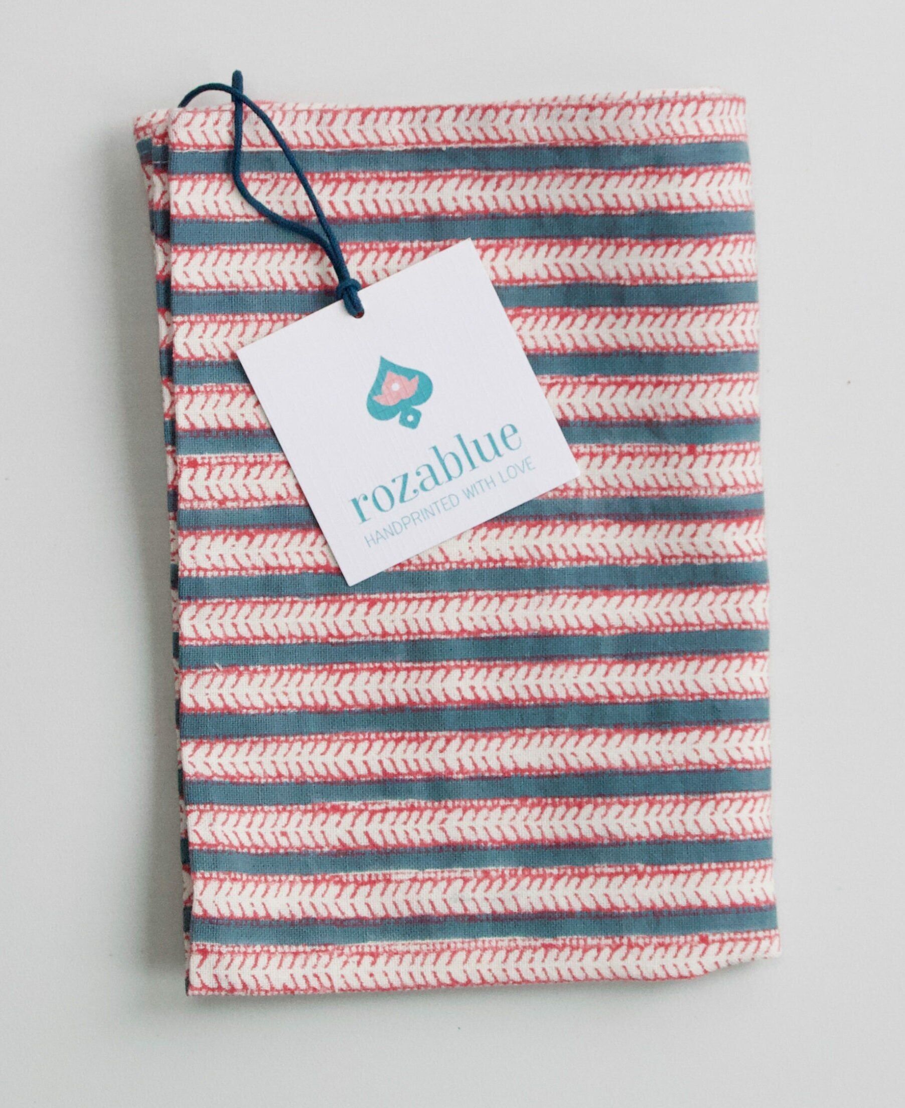 Tea towel | Funkystripes Strawberry Green