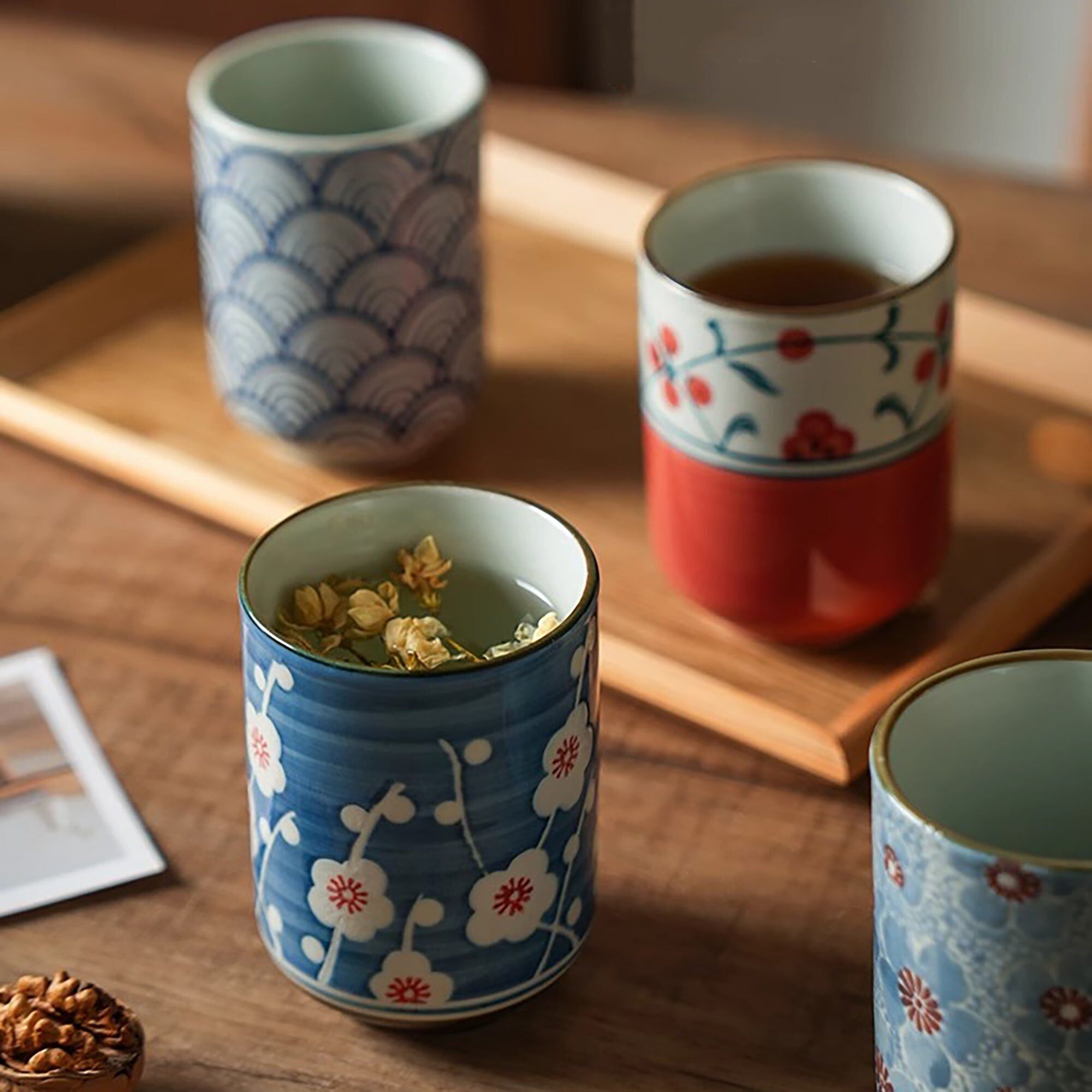 Taza de cerámica estilo choko japonés