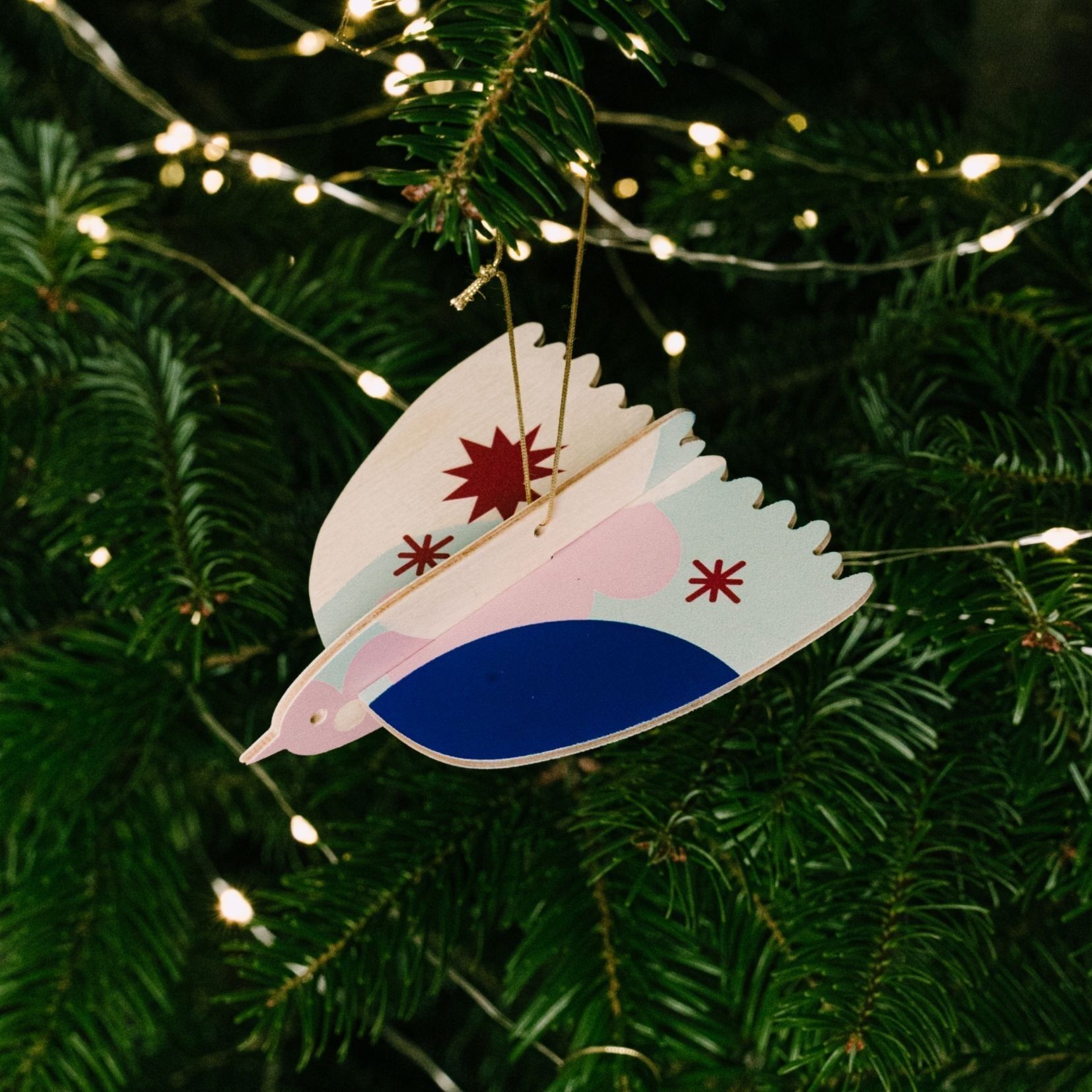 Decorazione natalizia 3D, decorazione da appendere all'albero di Natale, decorazione per albero di Natale a forma di uccello