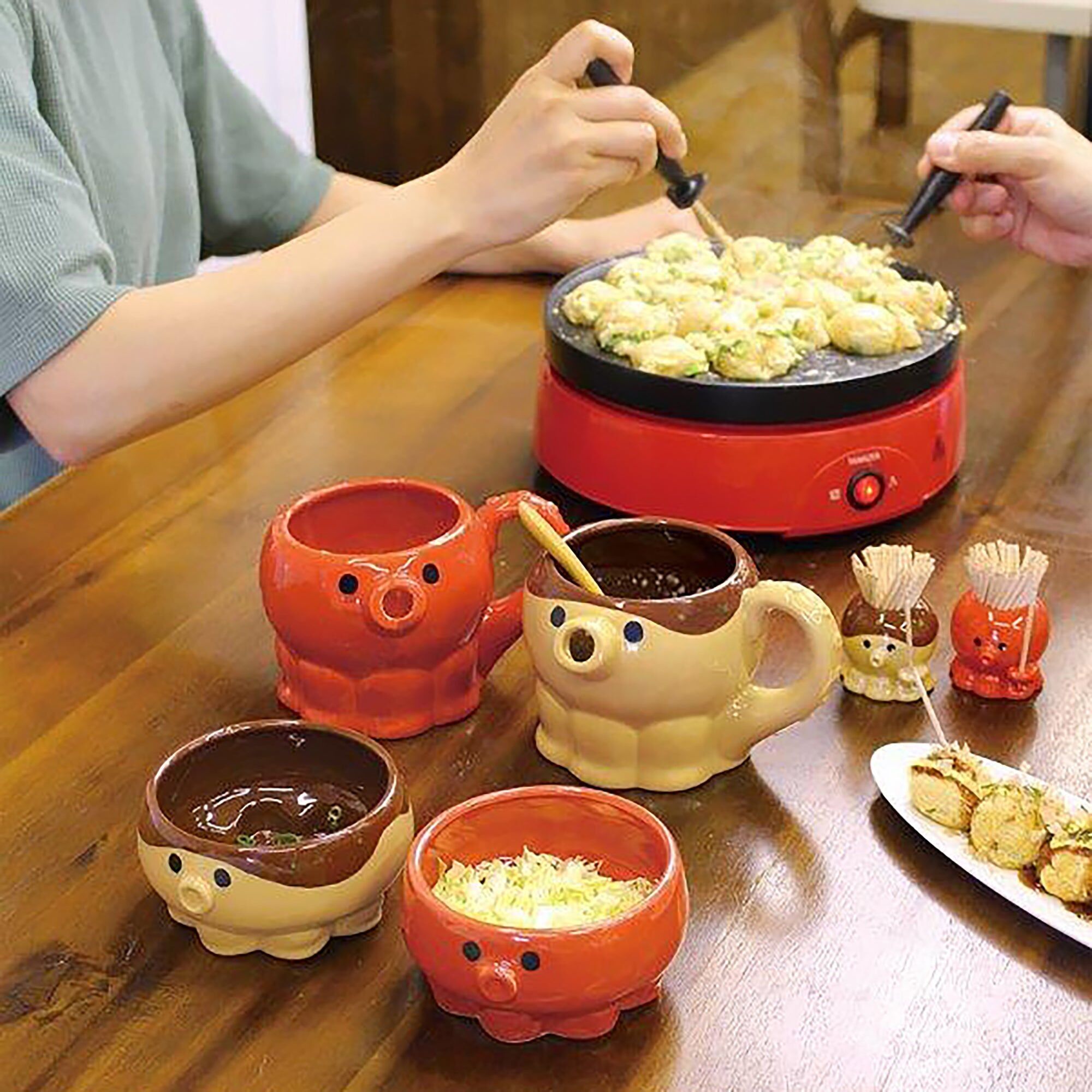 Juego de takoyaki de cerámica