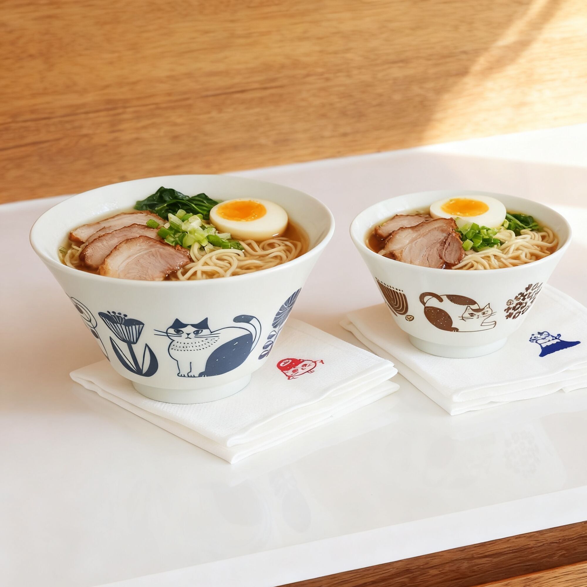 Cuenco de cerámica con un bonito diseño de gato