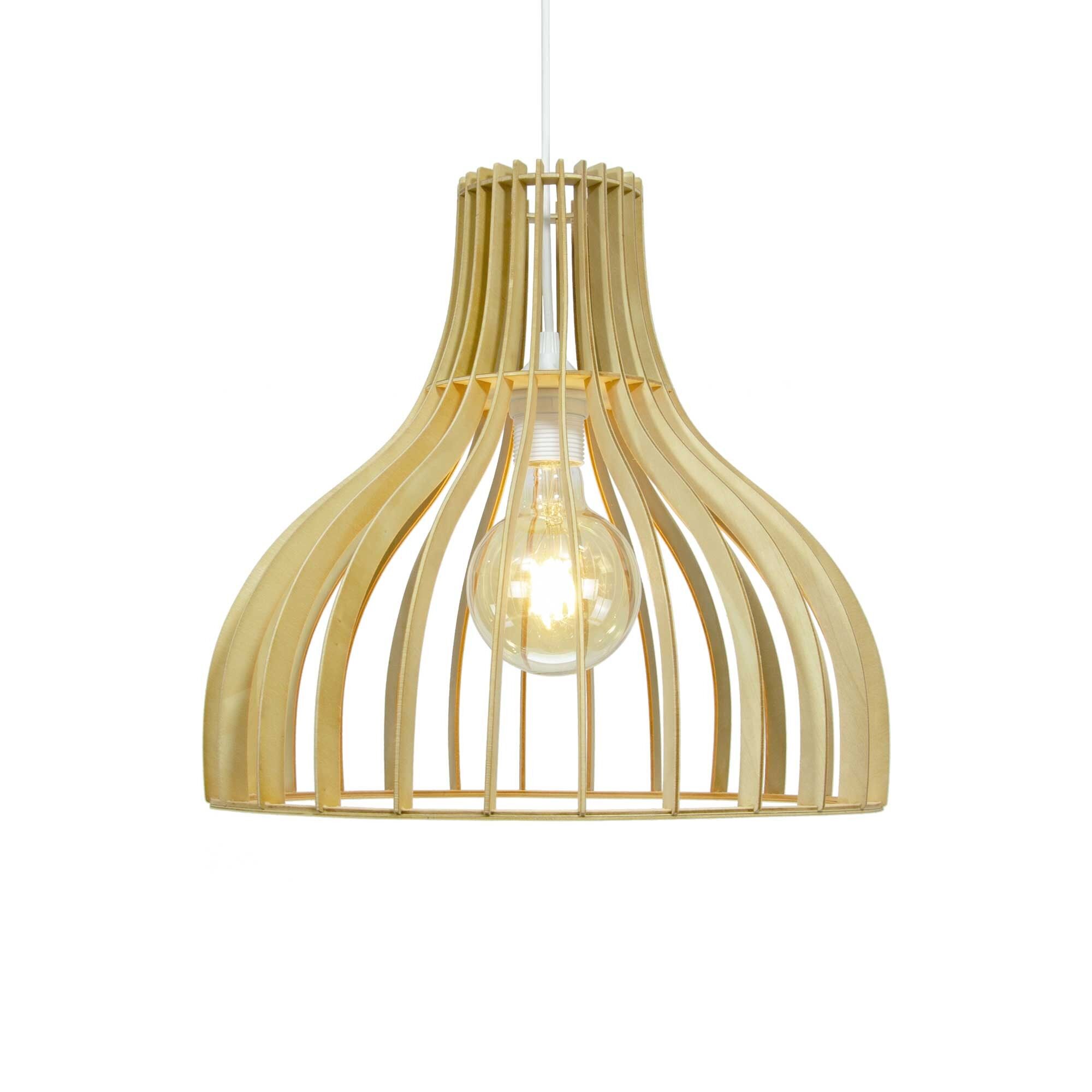 Lámpara colgante de listones de madera de álamo Bistone