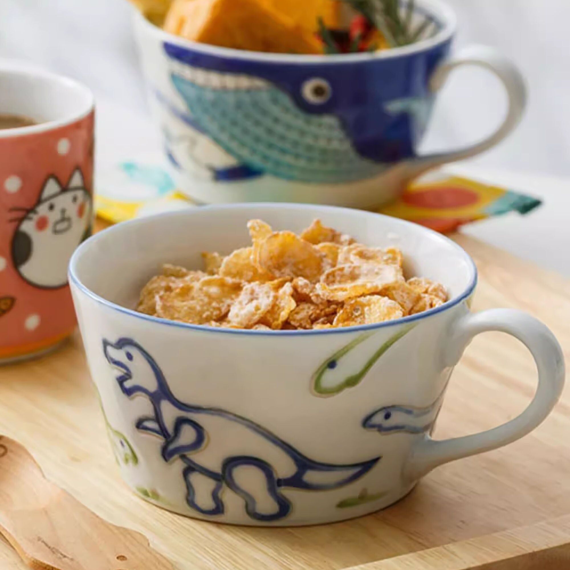 Taza de cerámica para desayuno infantil