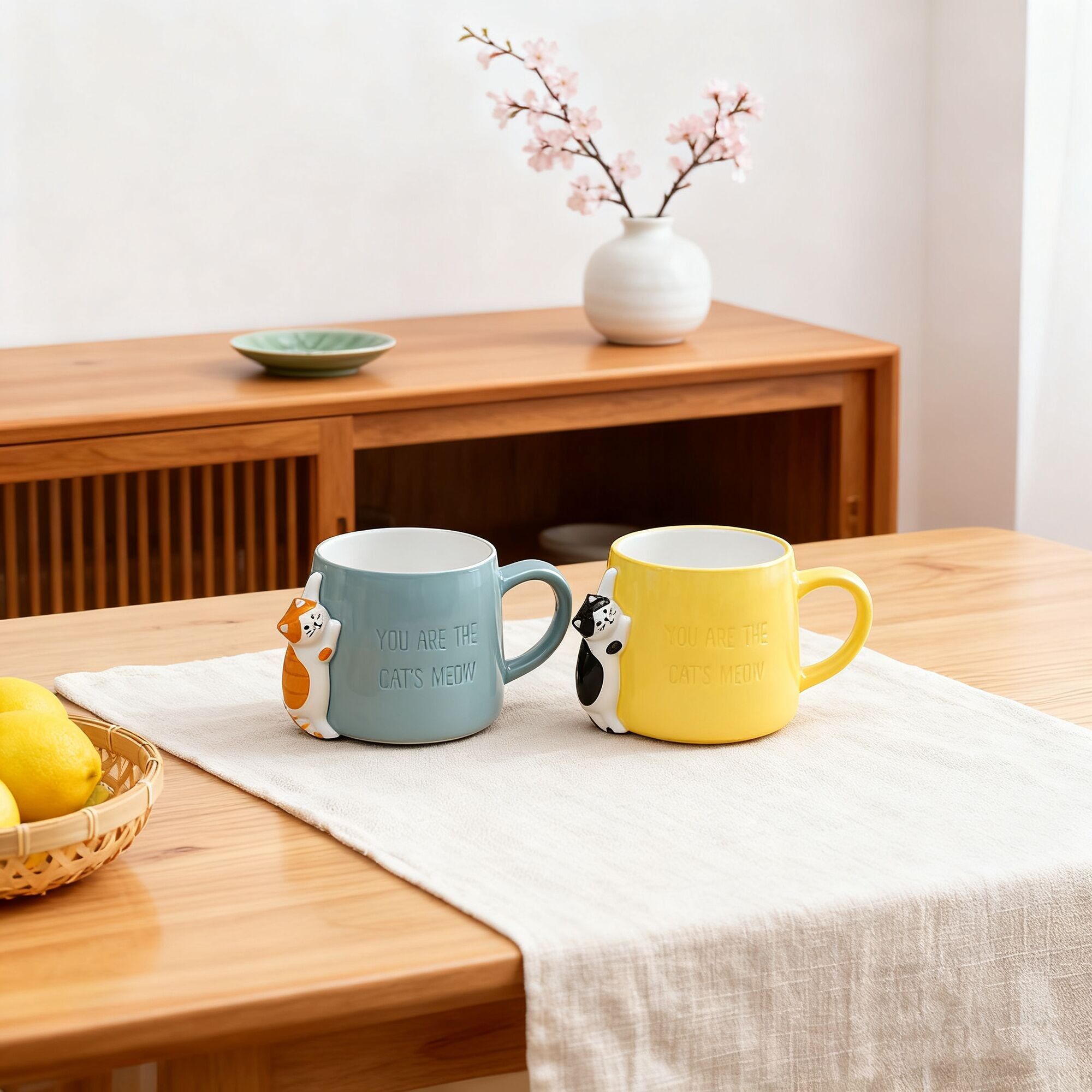 Taza de cerámica DECOLE con lindo gato