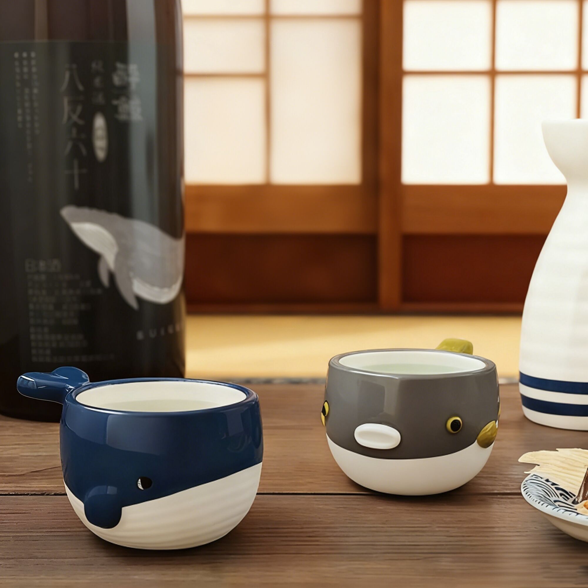 Tasse à saké en céramique avec mignon motif