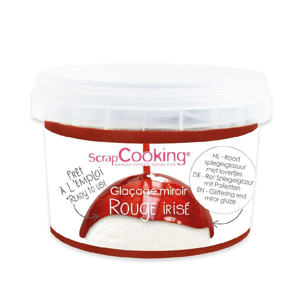 Glassa a specchio rossa iridescente pronta all'uso 300 g