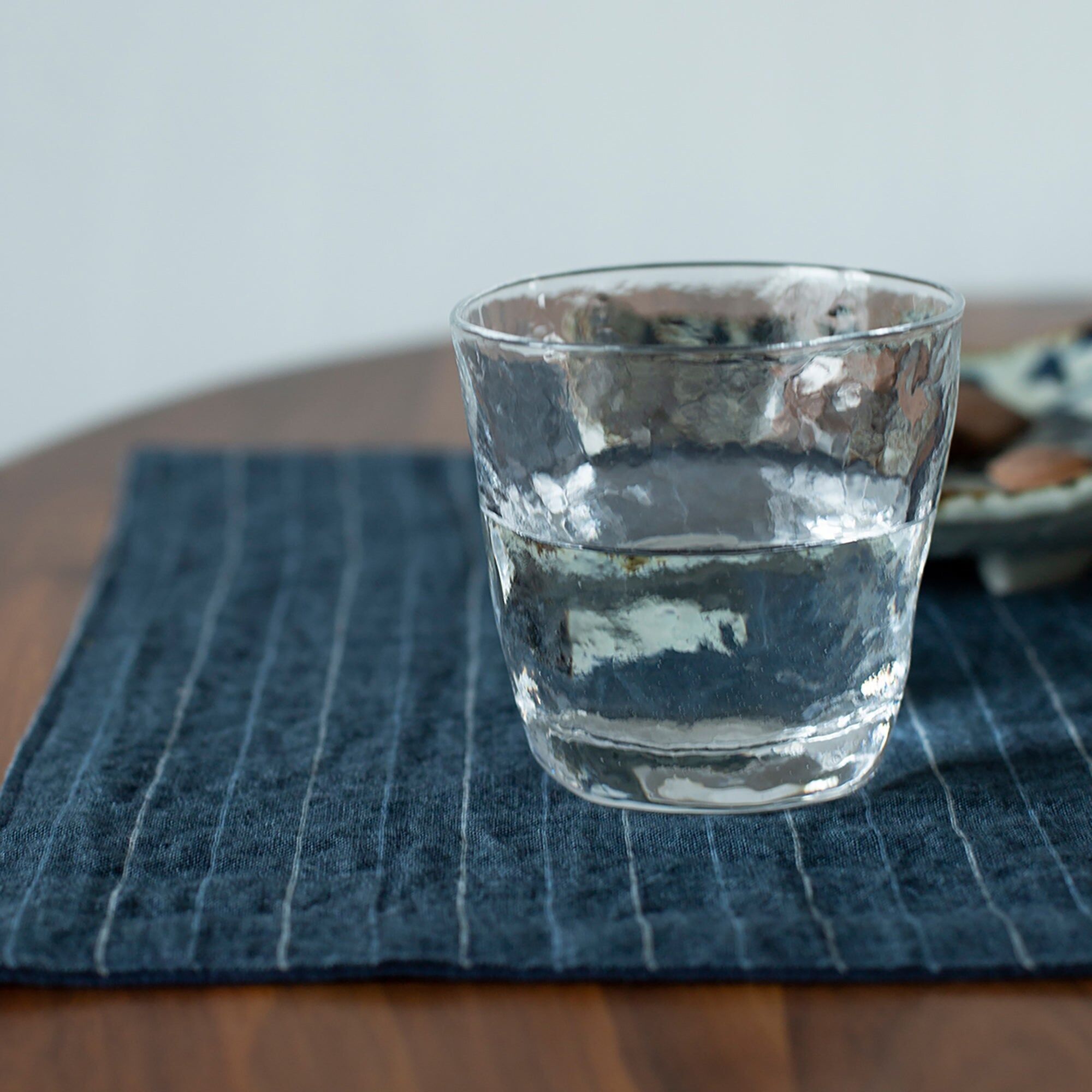 Indigo-dyed linen placemat