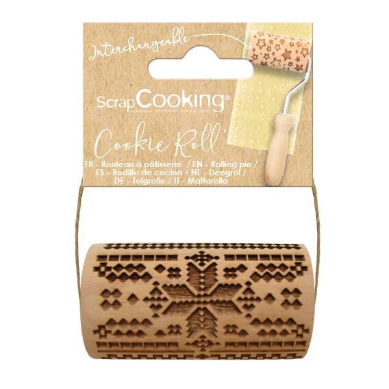 Mini rodillo de madera "Punto de cruz"