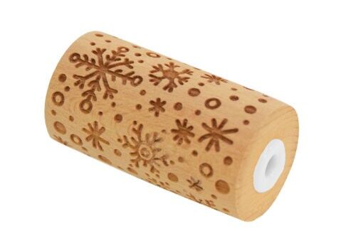 Mini-Holzwalze „Schneeflocke“