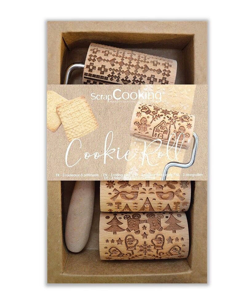 3 mini rouleaux bois interchangeables "Noël"