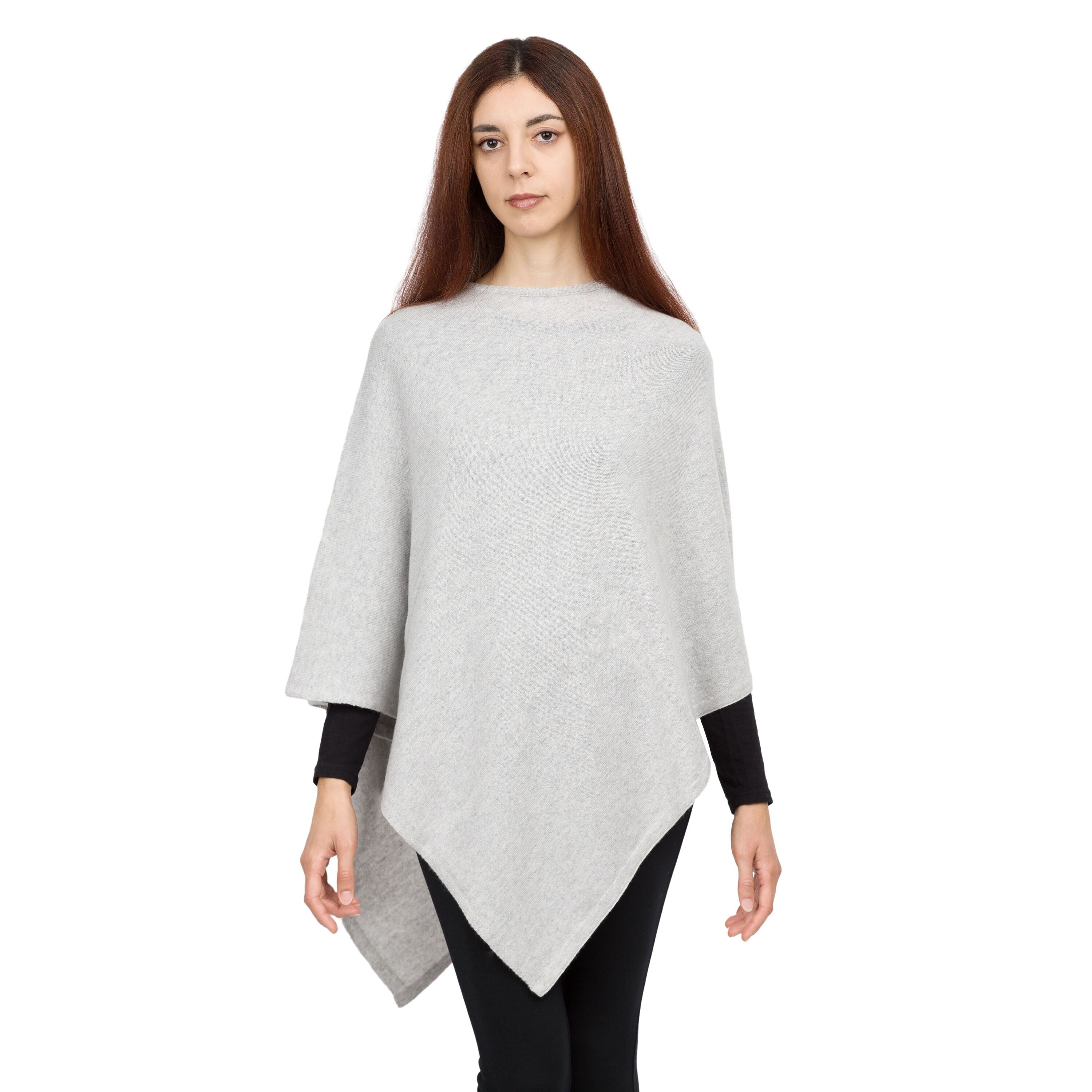 Precioso poncho cuadrado clásico en cachemir puro