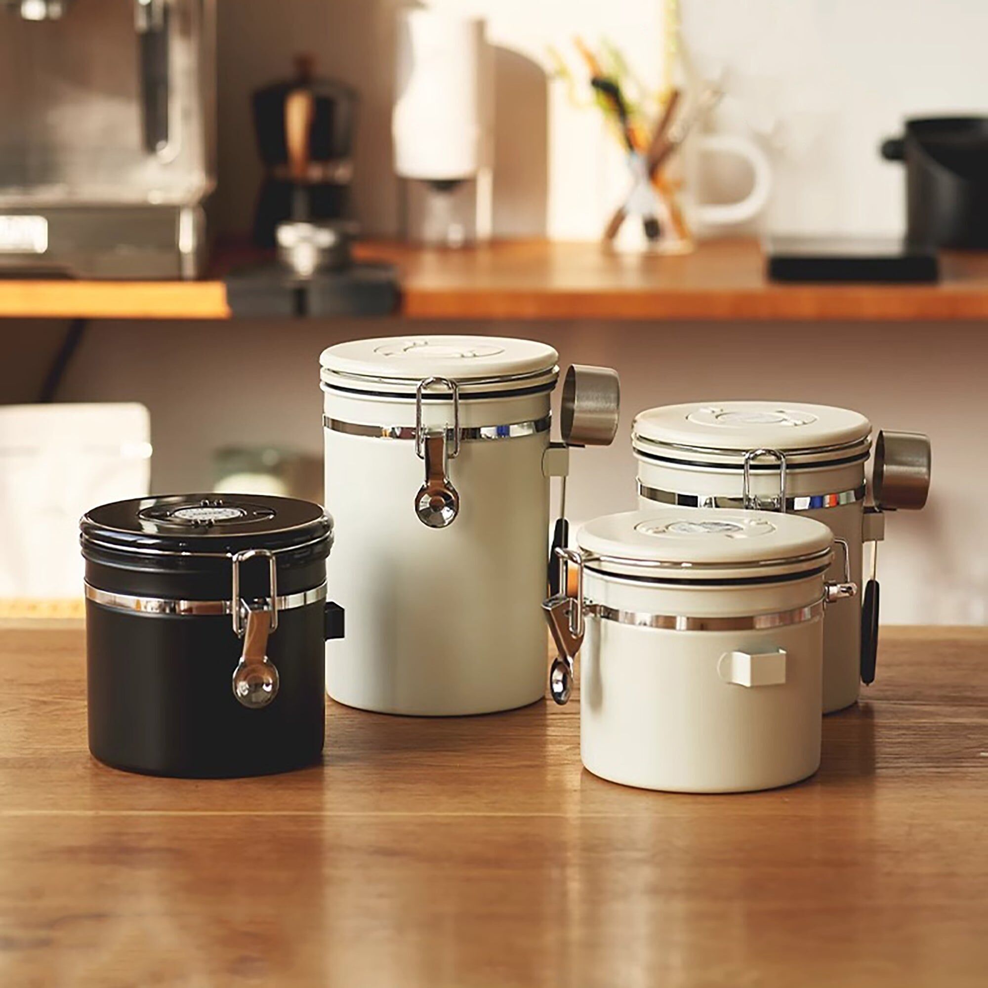 Airtight container for coffee beans