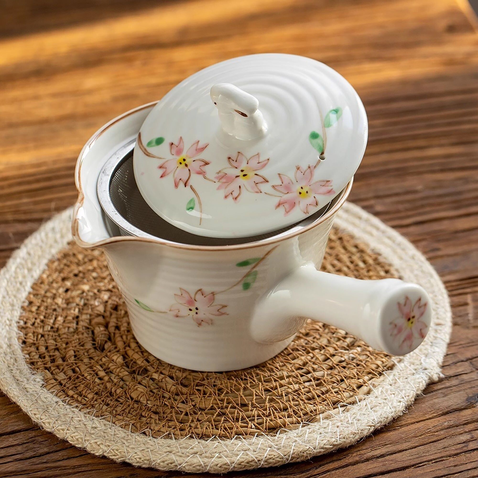 Teiera Kyusu e tazza in ceramica Minoyaki