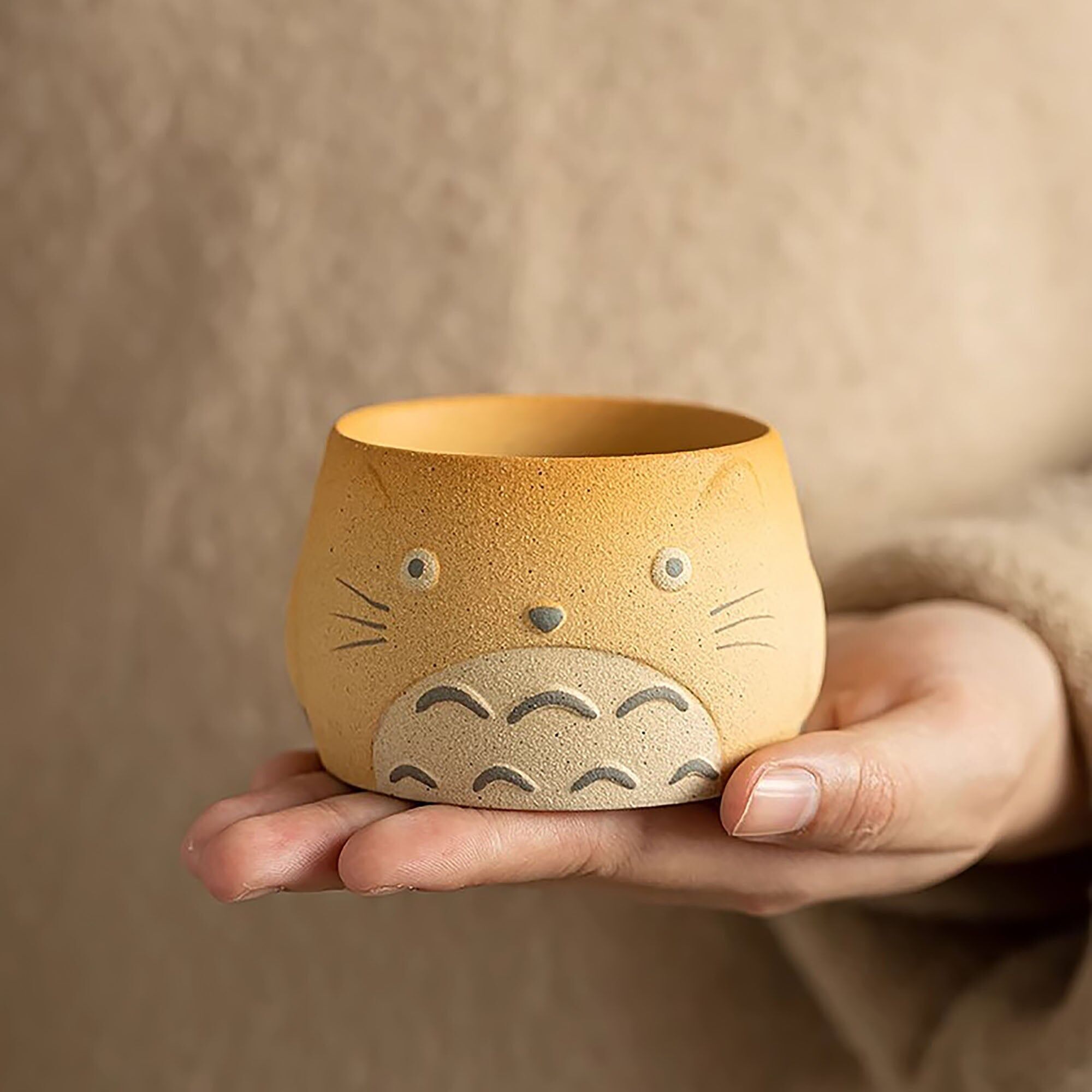 Tazza da tè in ceramica con motivo a gatto carino