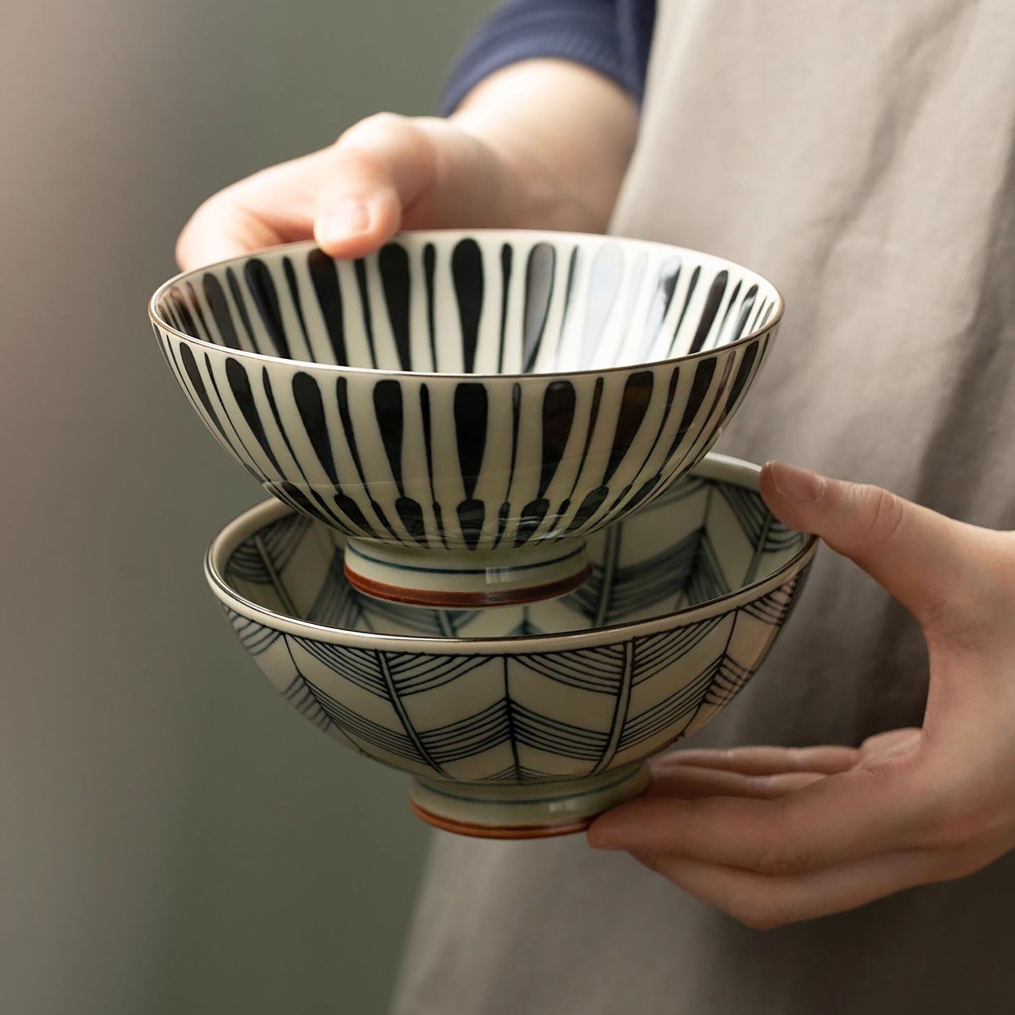 Ciotola in ceramica Mino-yaki in stile retrò minimalista