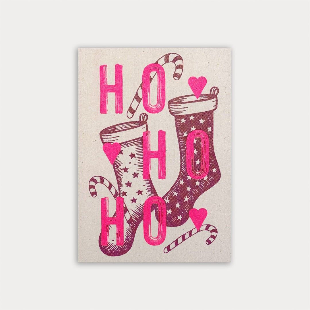 Cartolina / Tipografia / Ho Ho Ho / Risograph