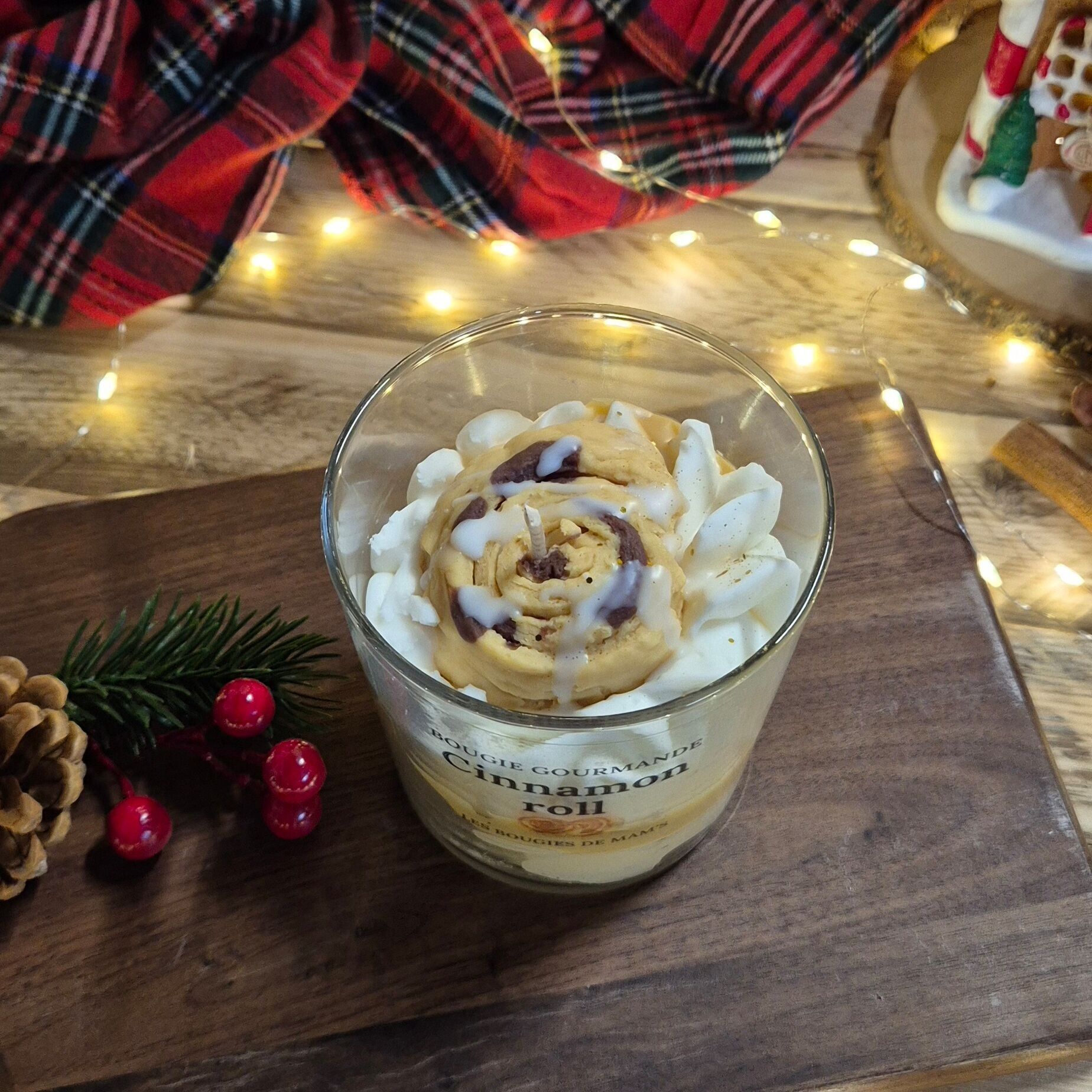 Candela di Natale gourmet - Rotolo di cannella