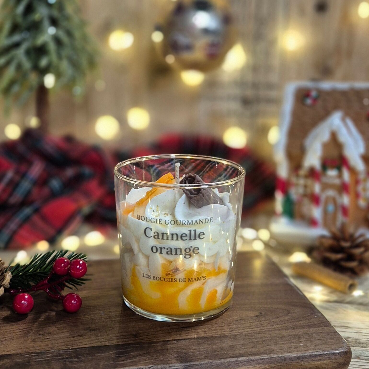 Candela di Natale gourmet - Cannella e arancia