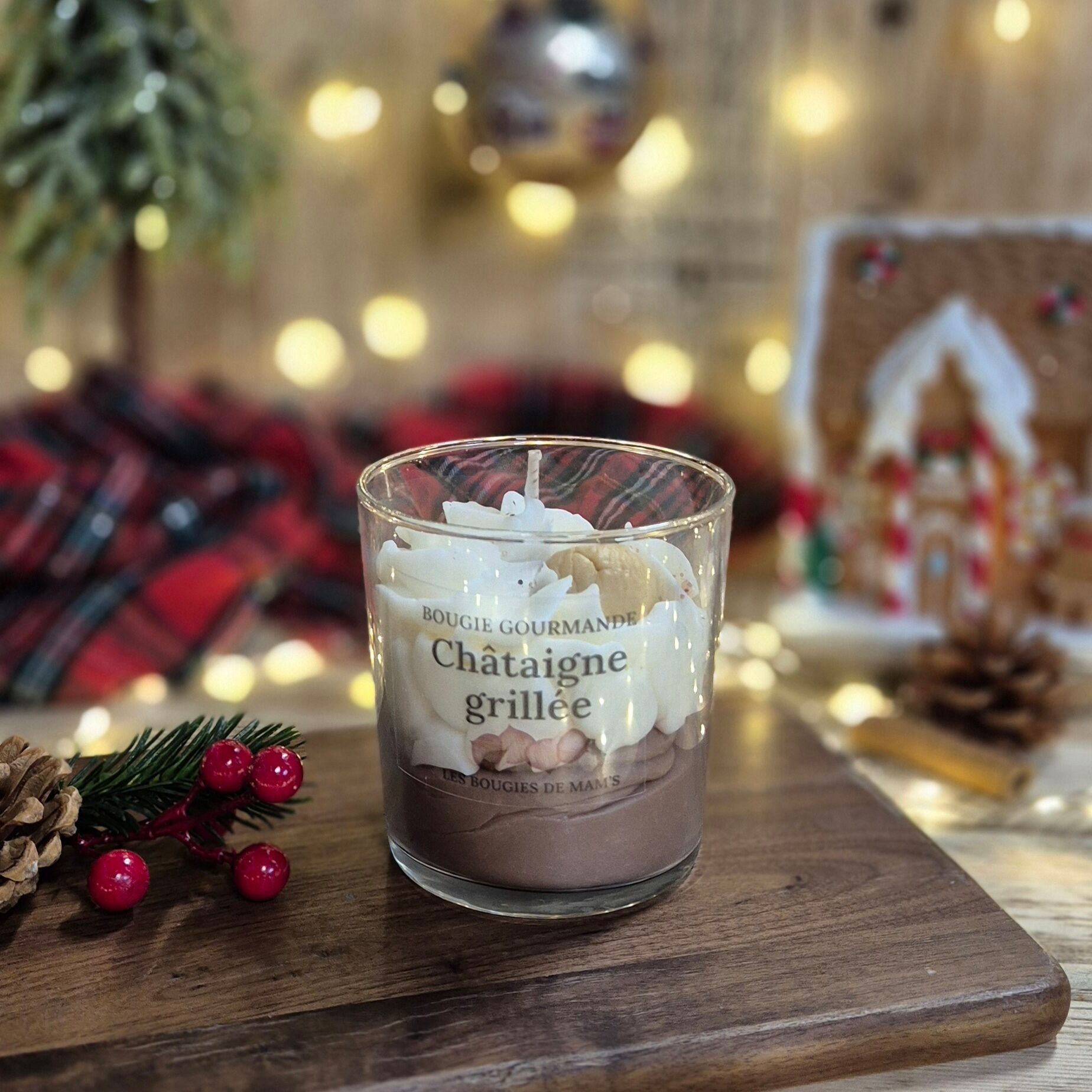 Candela di Natale gourmet - Castagna arrostita