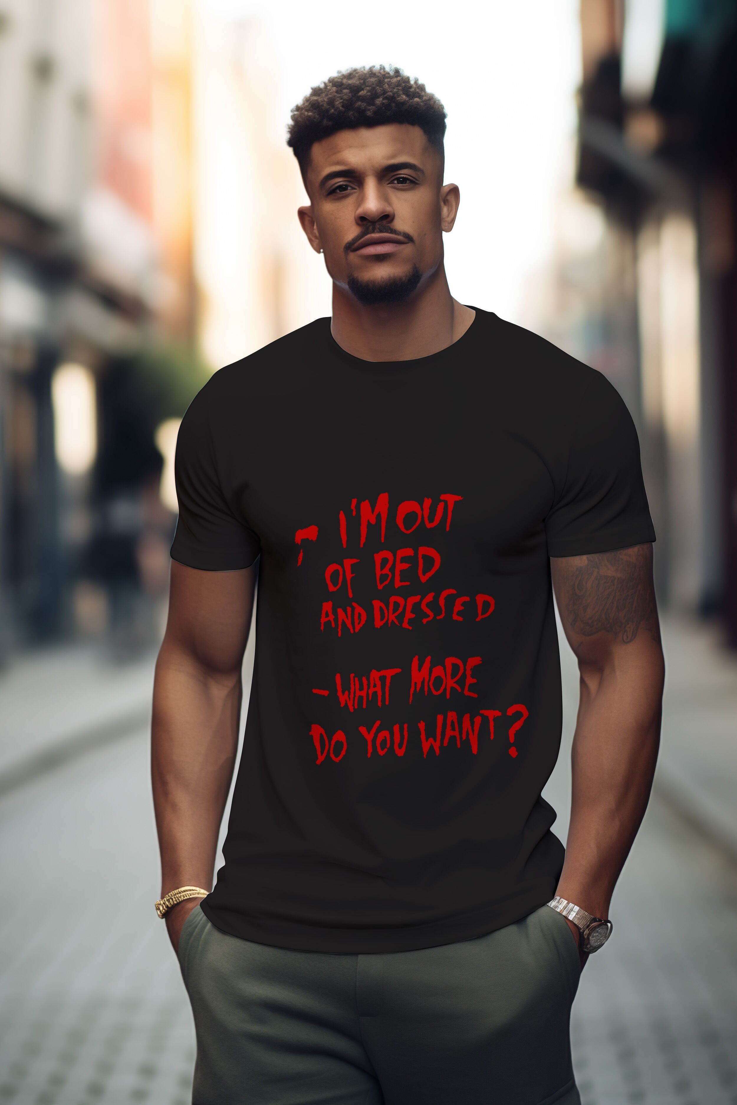 Maglietta con i graffiti di Banksy - Sono fuori dal letto