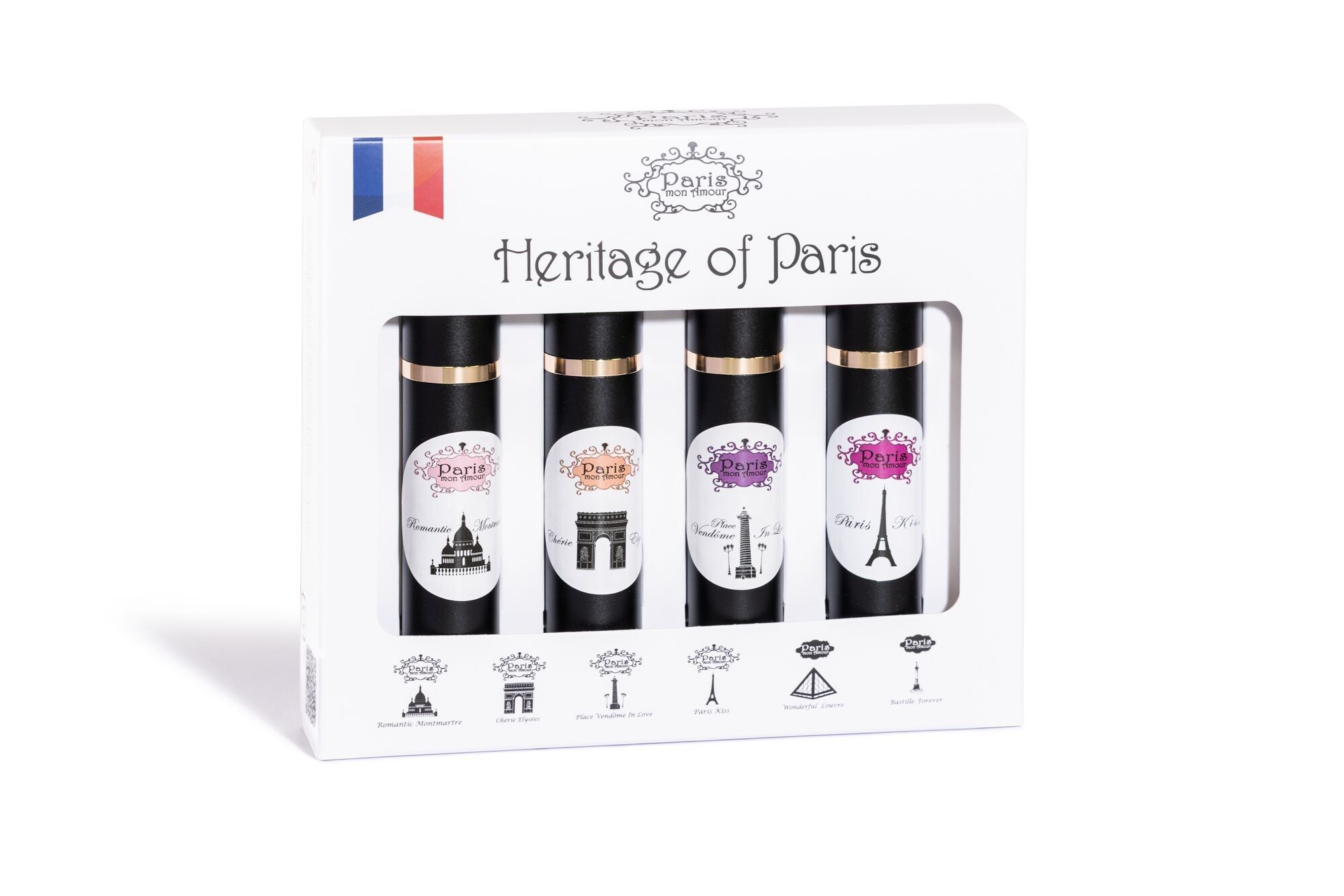 Cofanetto regalo in edizione limitata: 4 spray da 9 ml - Paris My Love - HERITAGE OF PARIS