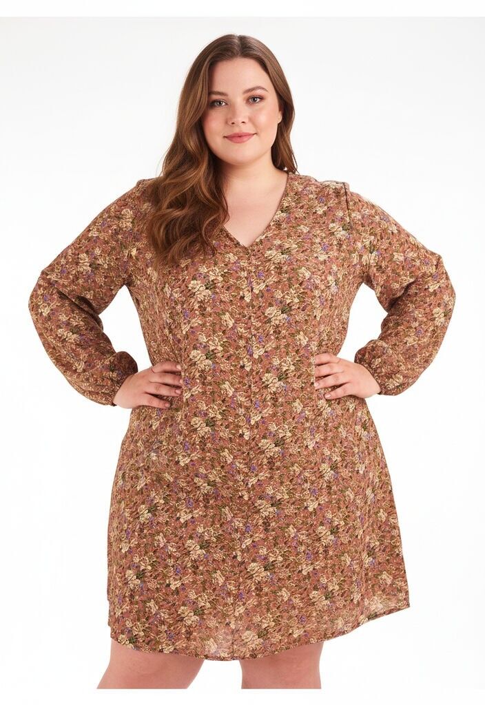 Robe imprimé fleurie et lurex grande taille (C6189)