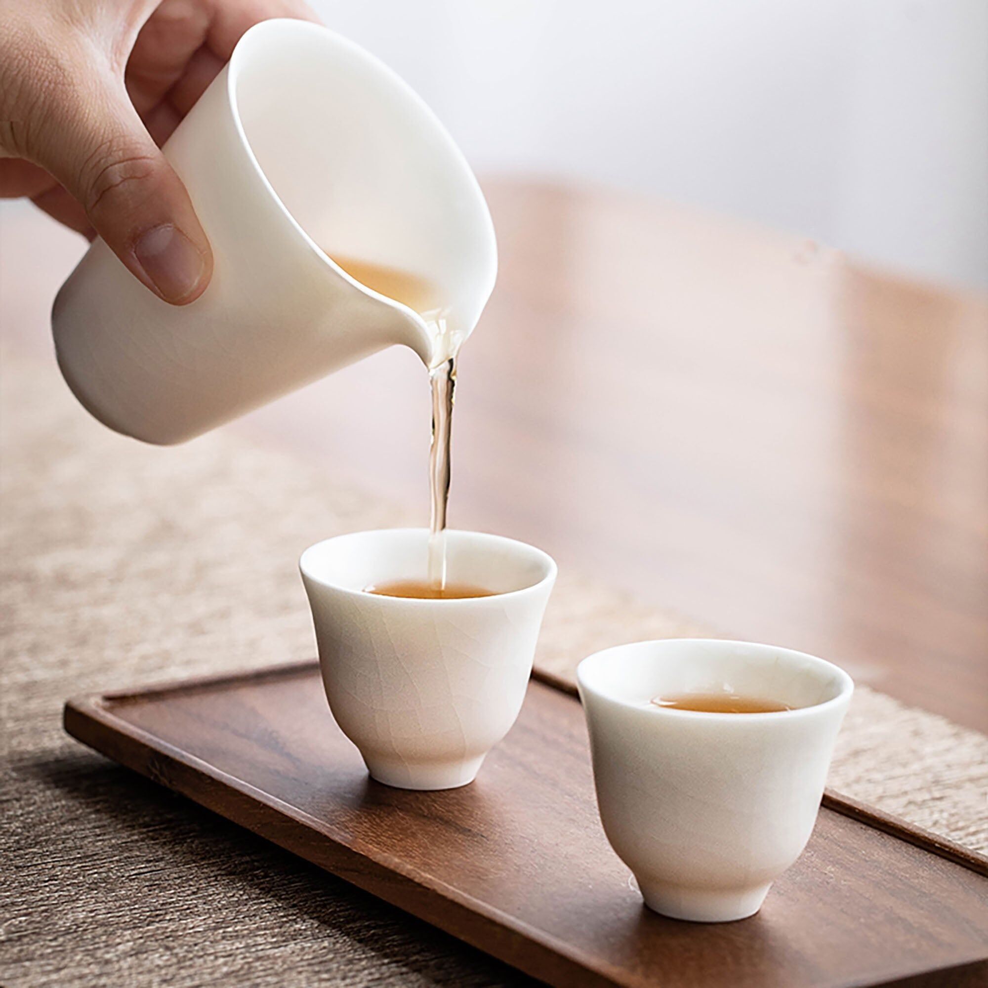 Tazza da tè Ru Celadon con glassa craquelé