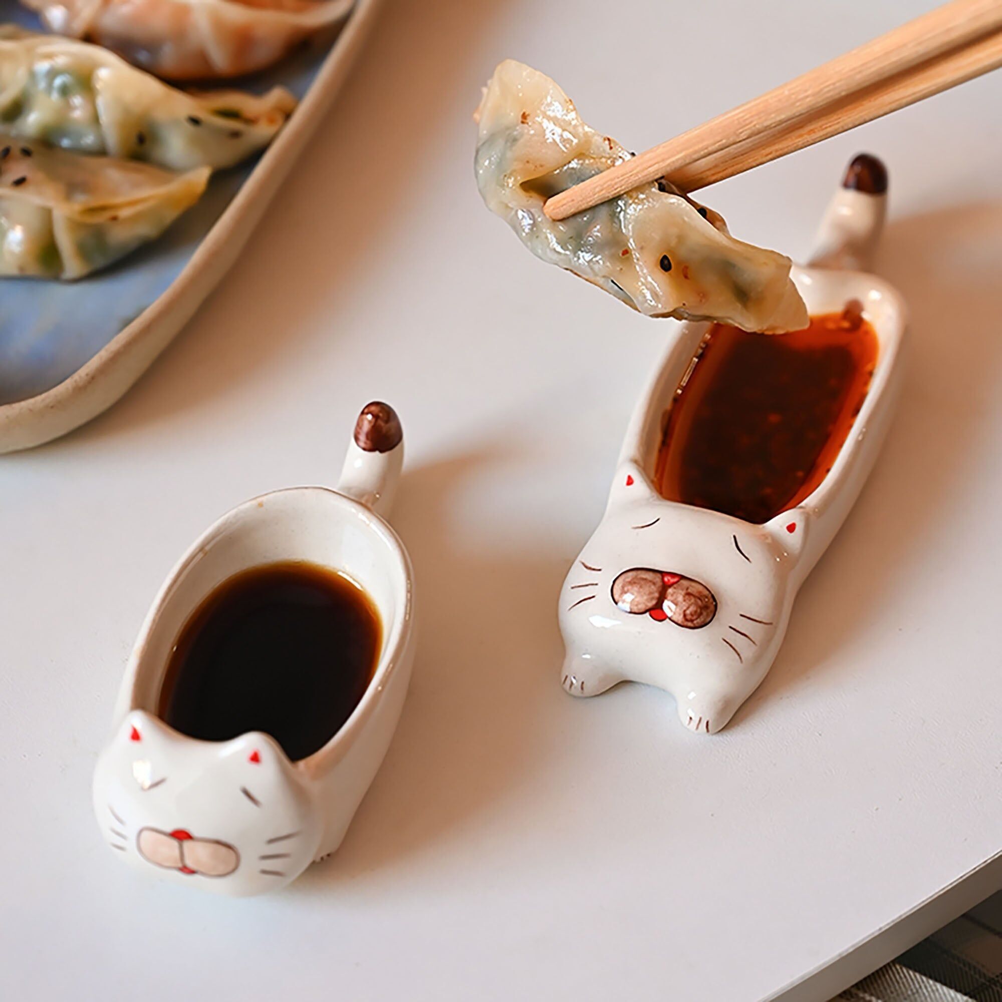 Assiette à sauce en forme de chat