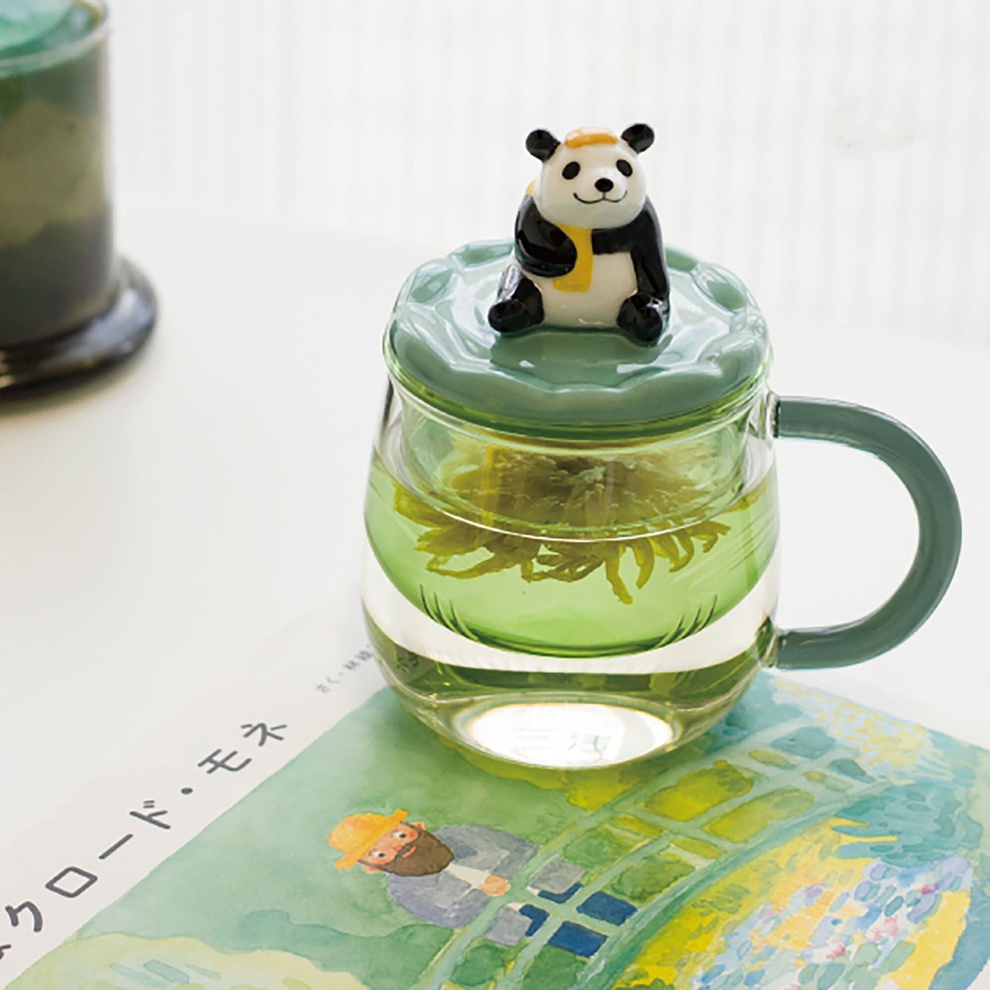 Tazza Panda con coperchio in porcellana