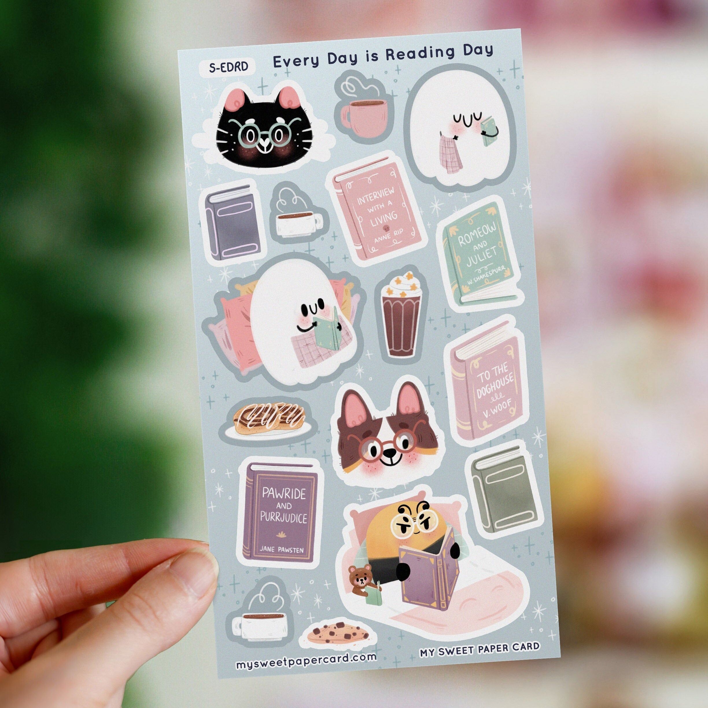 Ogni giorno è un giorno per leggere - foglio di adesivi invernali