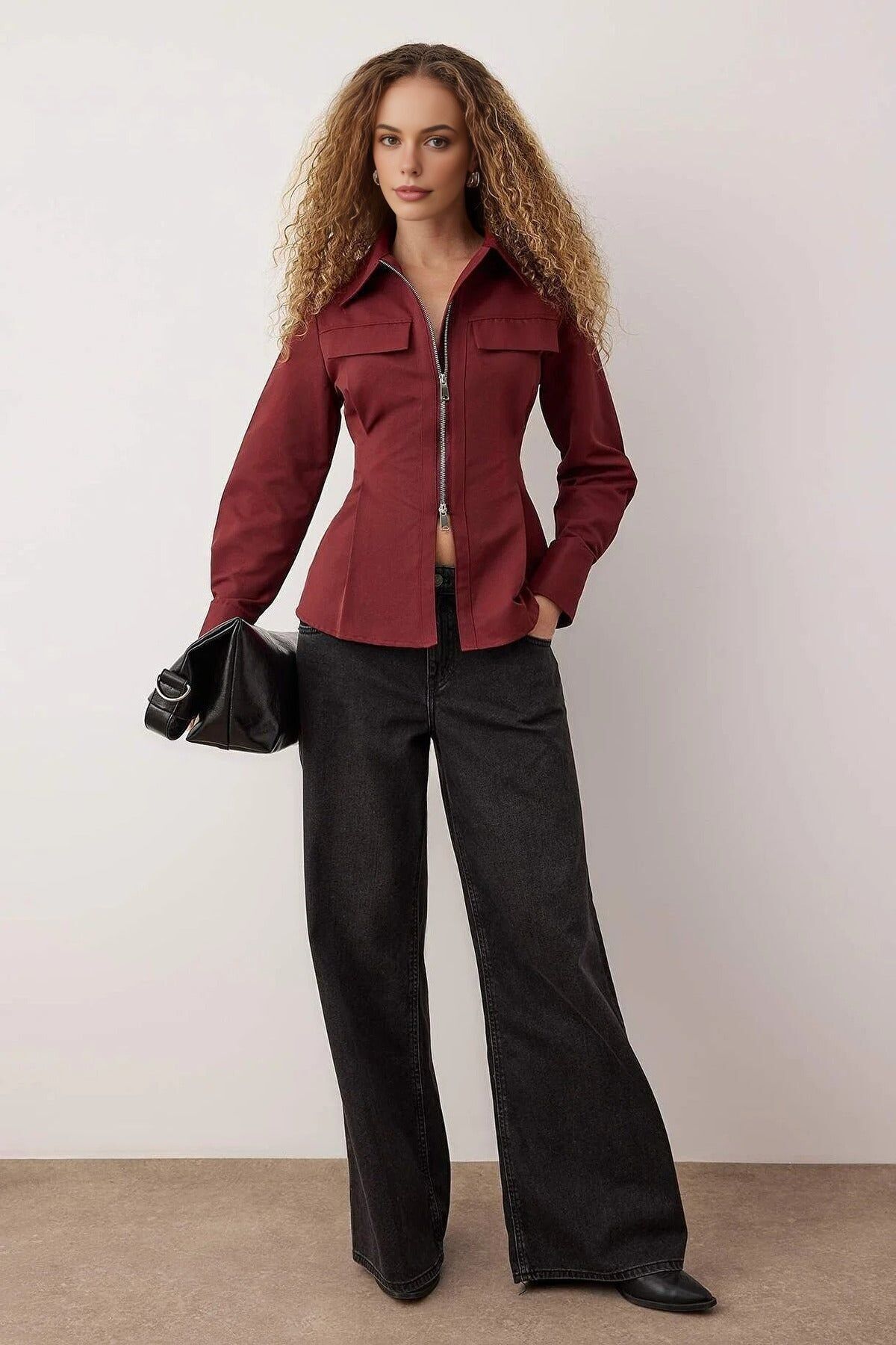 Hemd mit Reißverschlussdetails