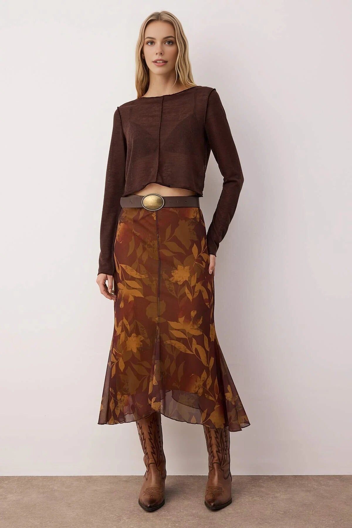 Tüll-Stretch-Strickrock