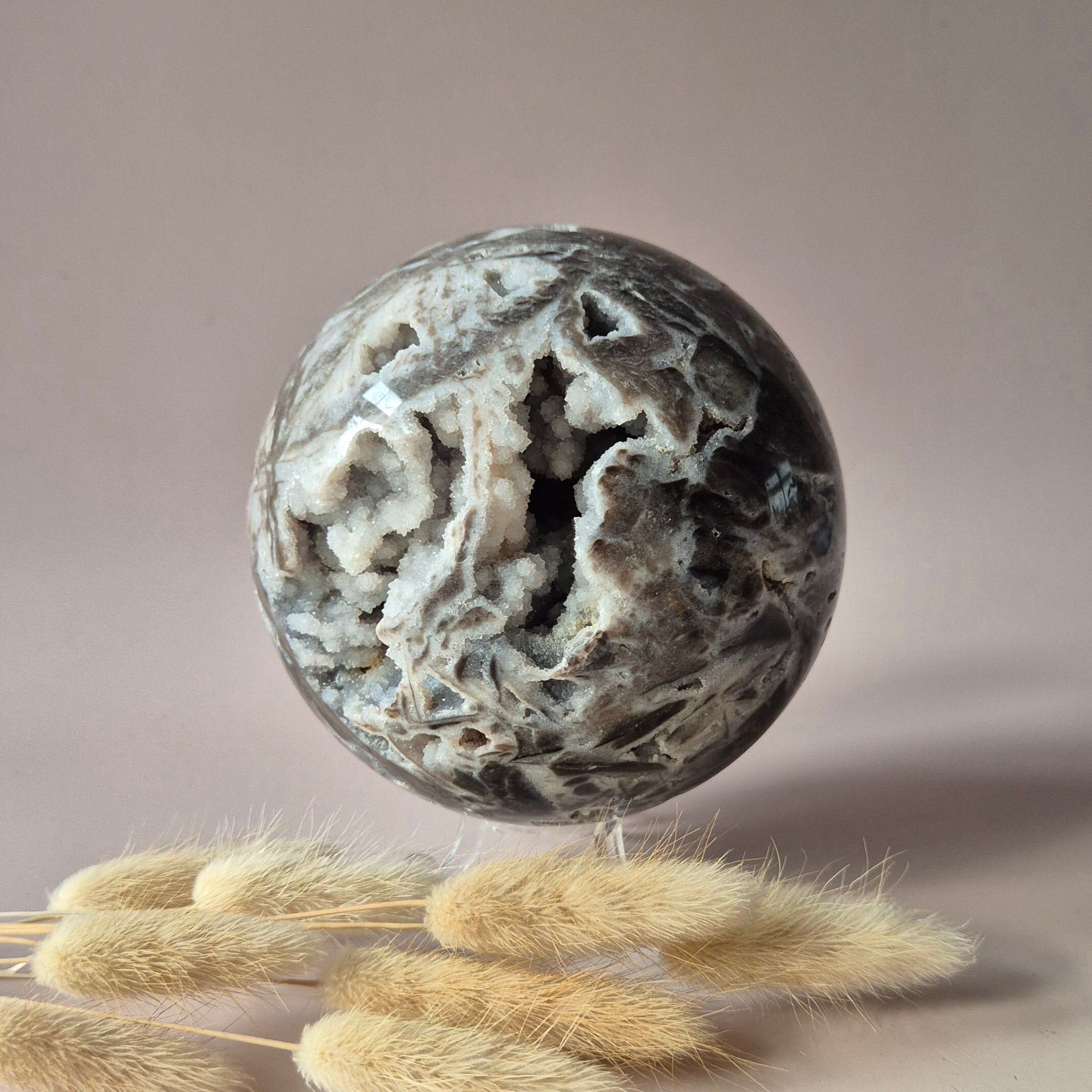 XXL Sphalerit-Druse-Edelsteinkugel – 110 mm (1633 g) Erdungsstein für Schutz und Stärke