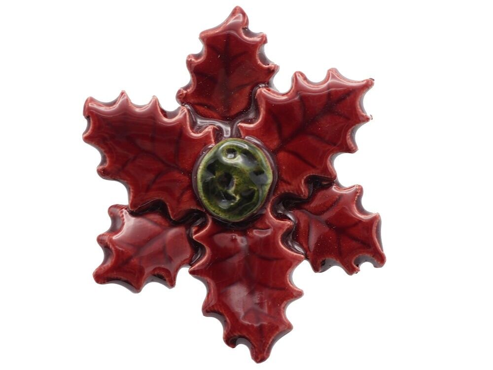 Weihnachtsstern roter Keramik-Pflanzstab