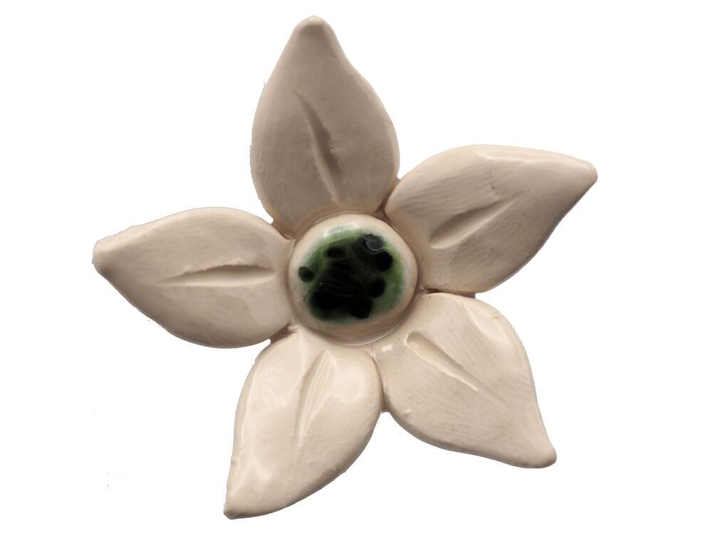 Edelweißblüte Keramik weiß 4,5cm