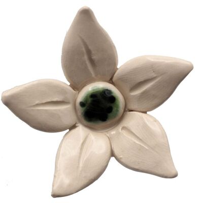 Fiore di stella alpina in ceramica bianco 4,5 cm
