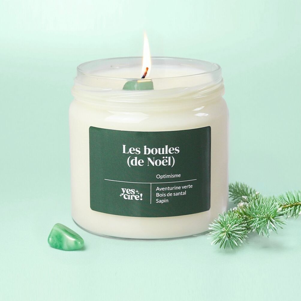 Weihnachtskugeln | Grüne Aventurinkerze „Optimismus“