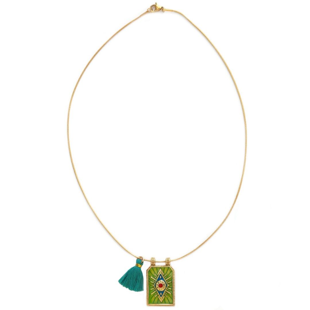Collana in oro tableau verde