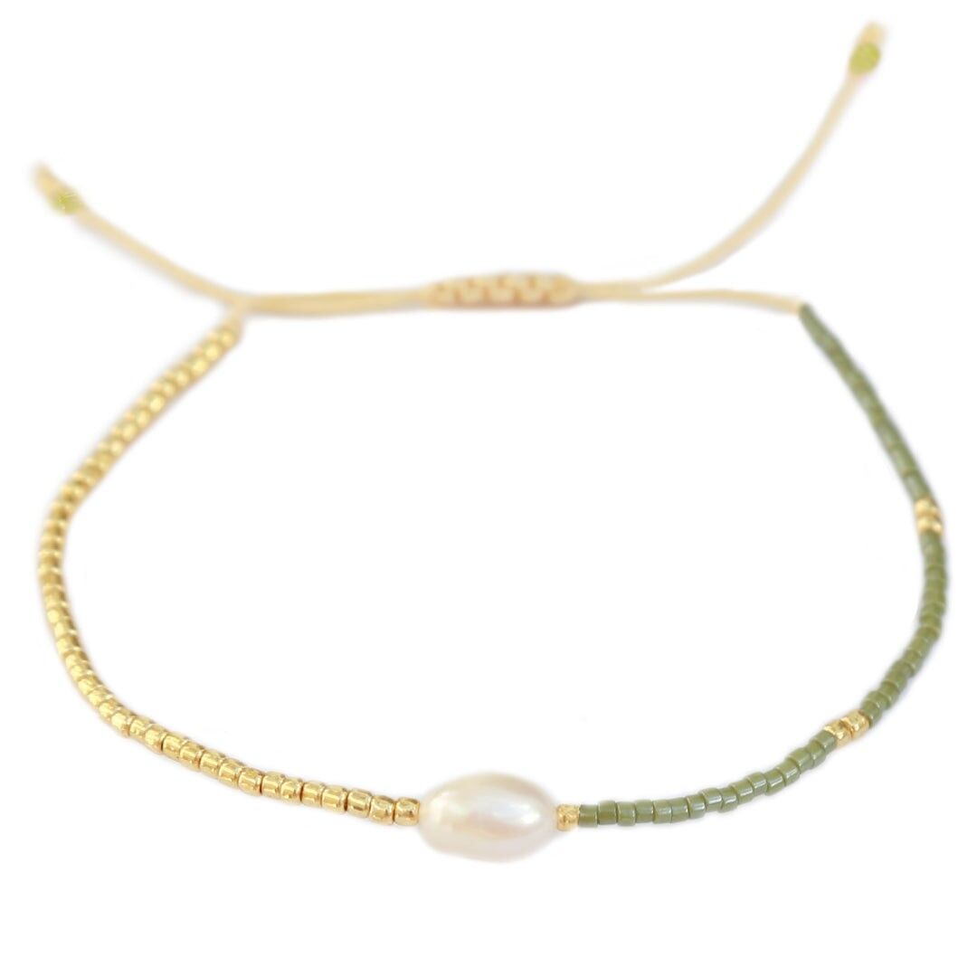 Pulsera Miyuki Pearl verde