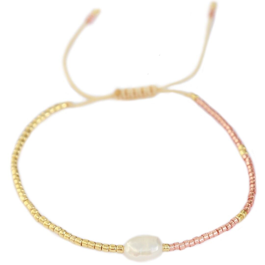 Pulsera Miyuki Pearl color champán