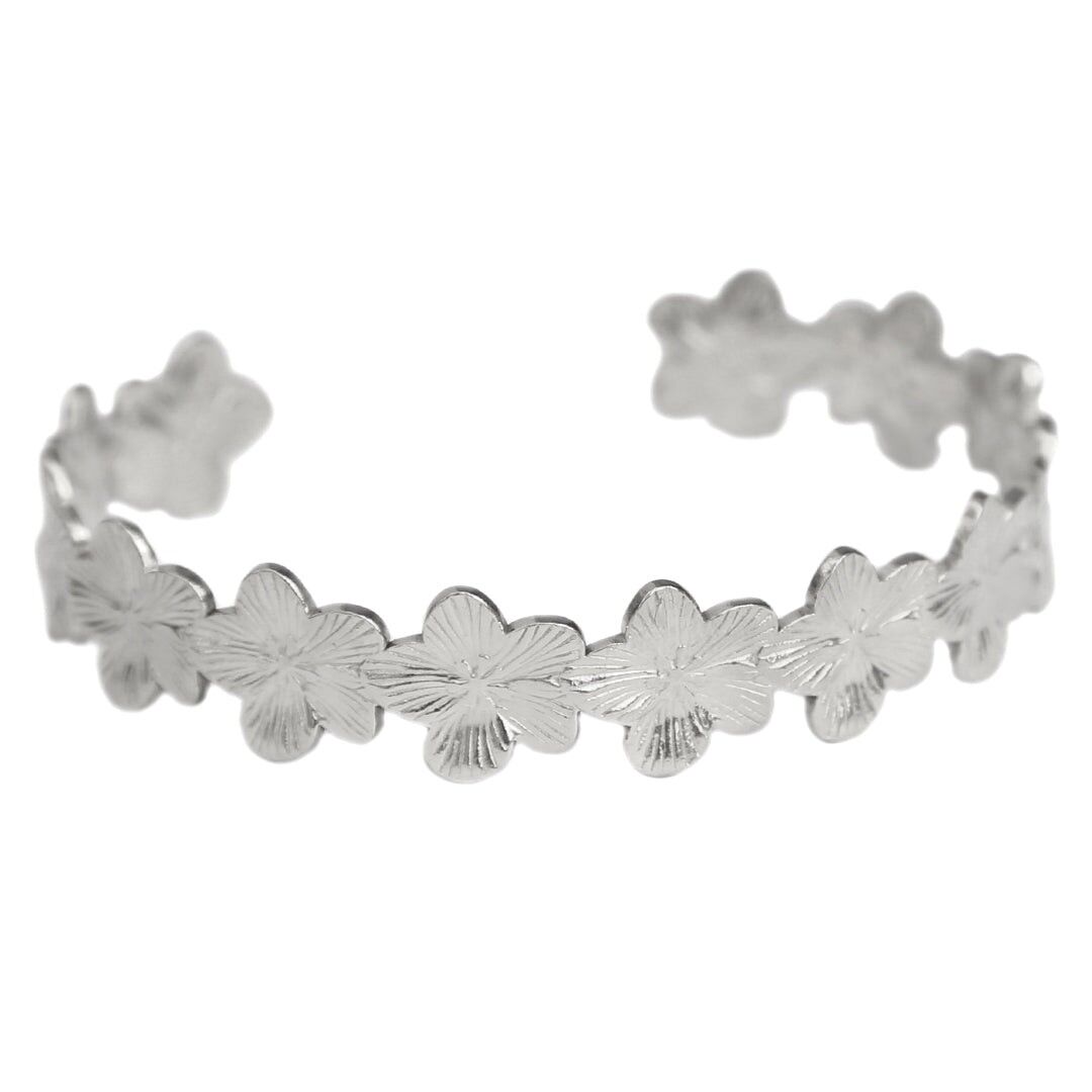 Silbernes Armband mit Blume