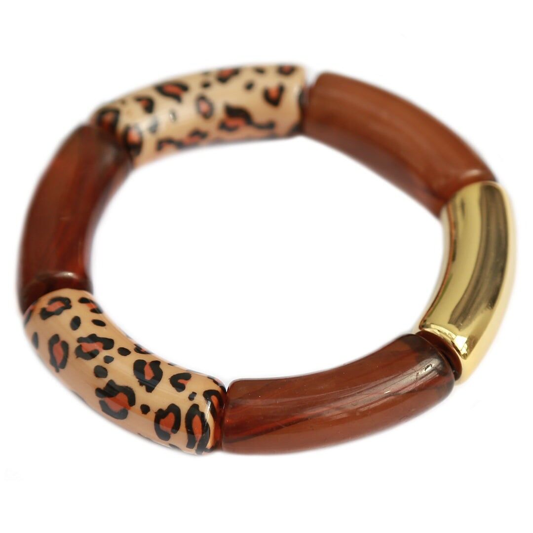 Brazalete Penne leopardo marrón claro