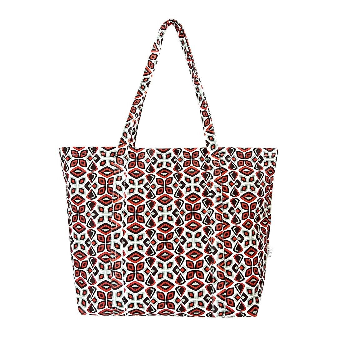 Printed Shopper Bag – Retro Geometric Style