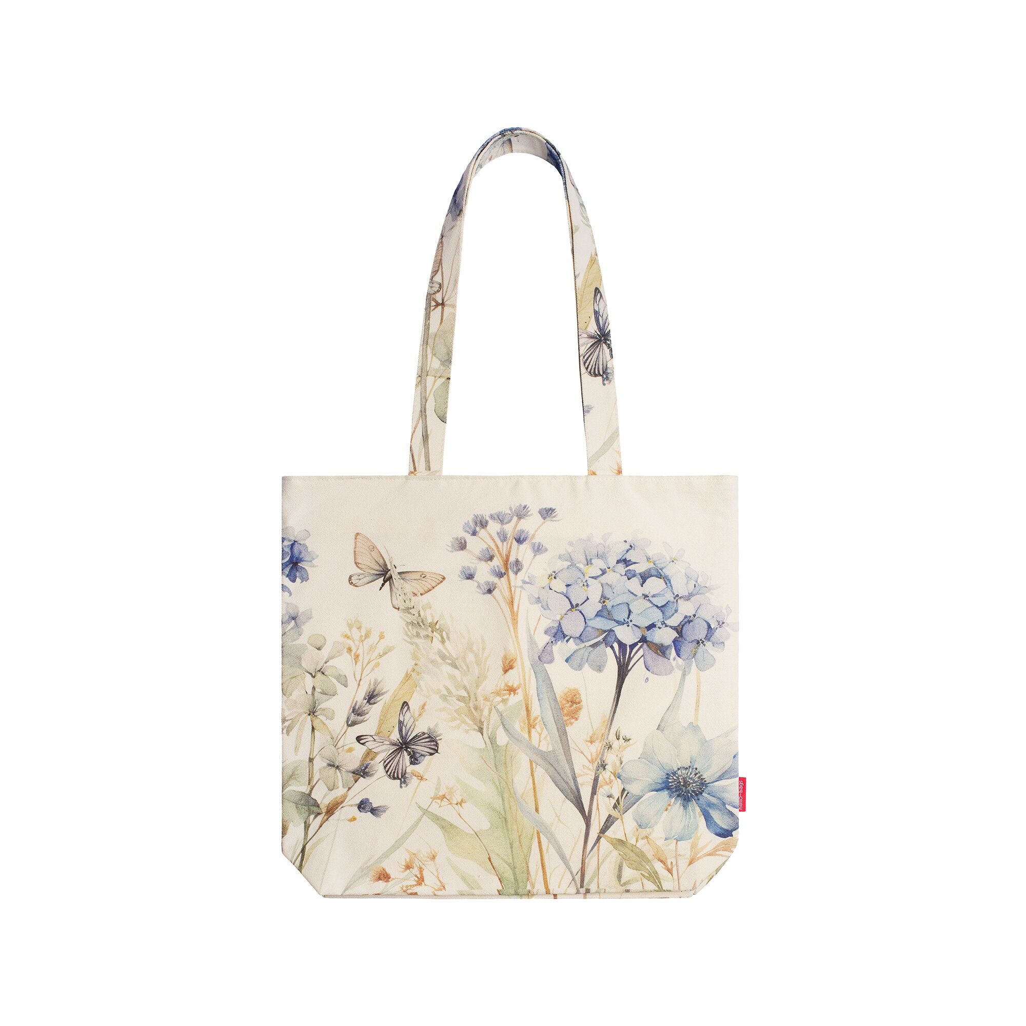 Bolso de loneta con diseño de flores. Tamaño: 39 x 36 x 8,5