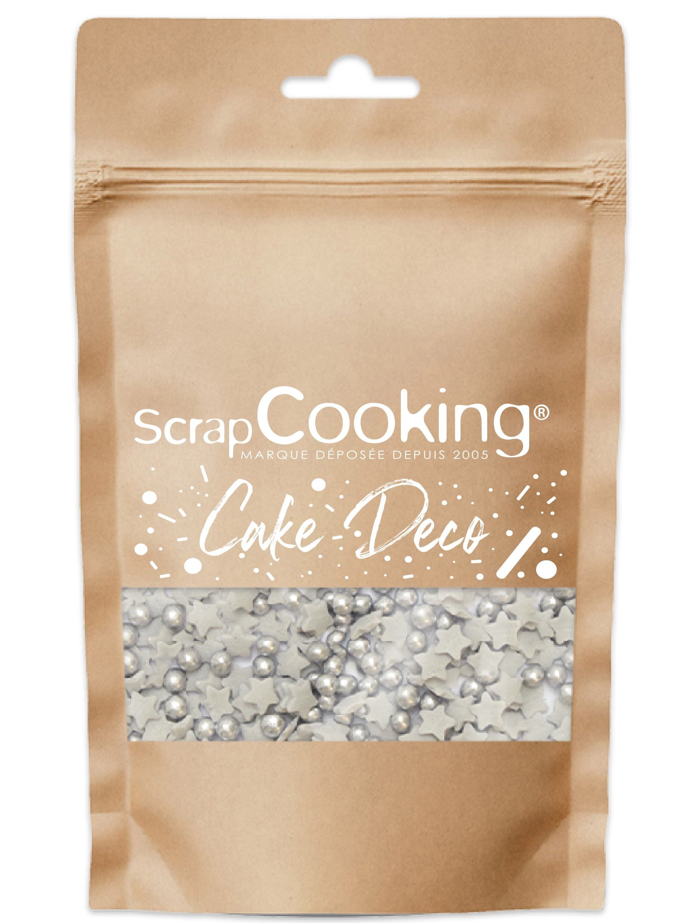 Süße Dekorationen „gemischte Sterne / silberne Perlen“ 55 g