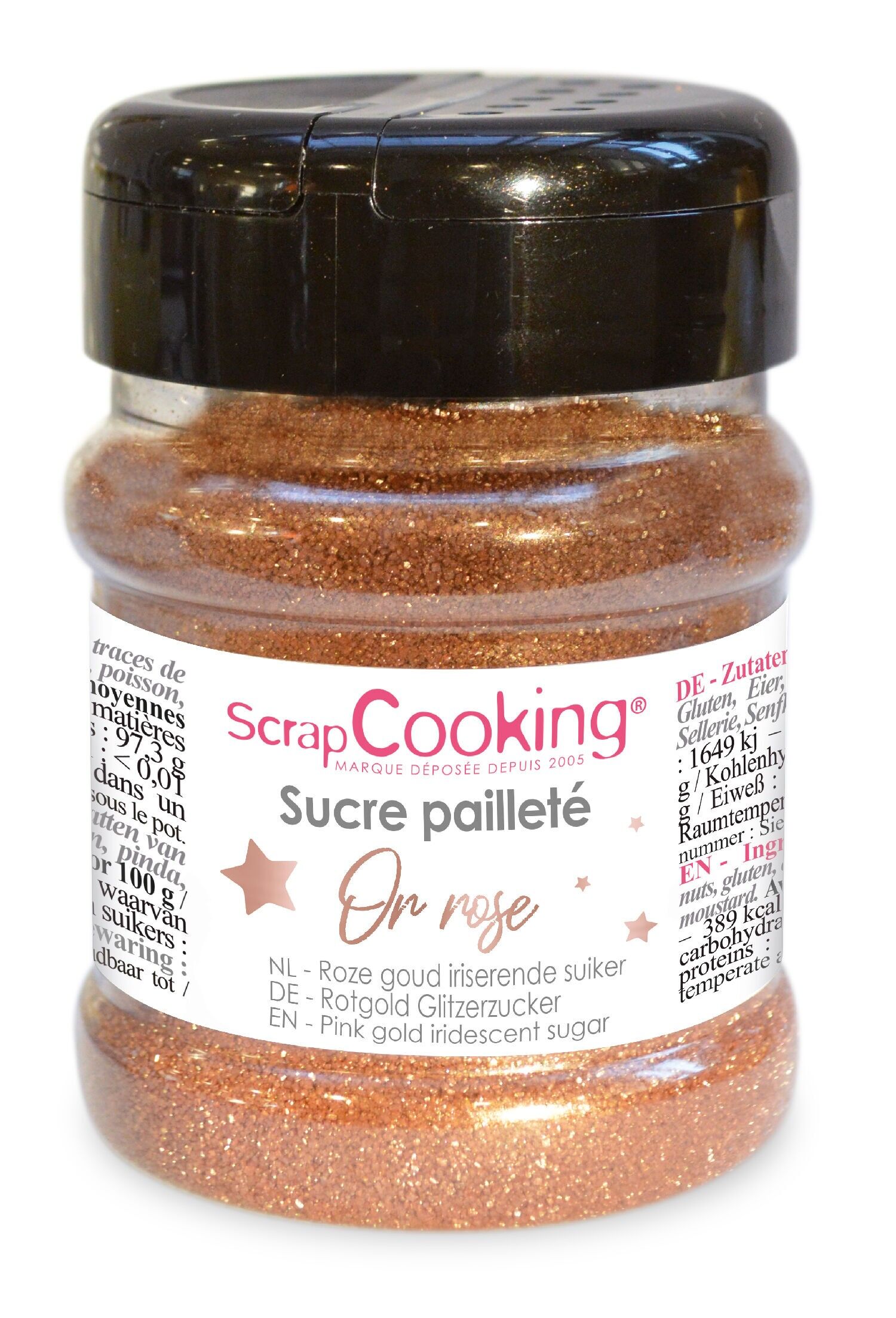 Roségoldener Glitzerzucker 160 g