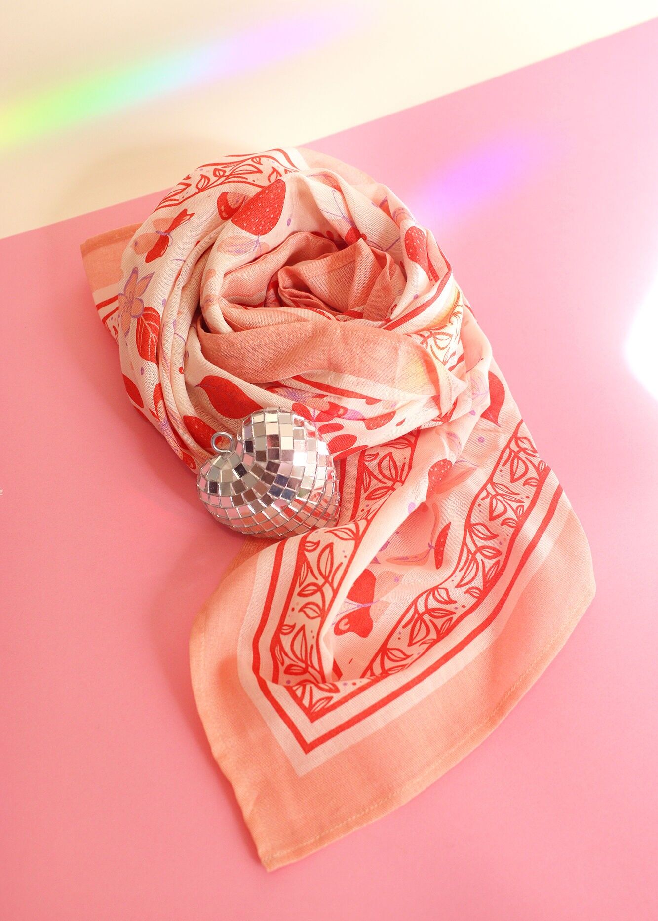 Sciarpa in cotone biologico certificato GOTS - Motivo floreale