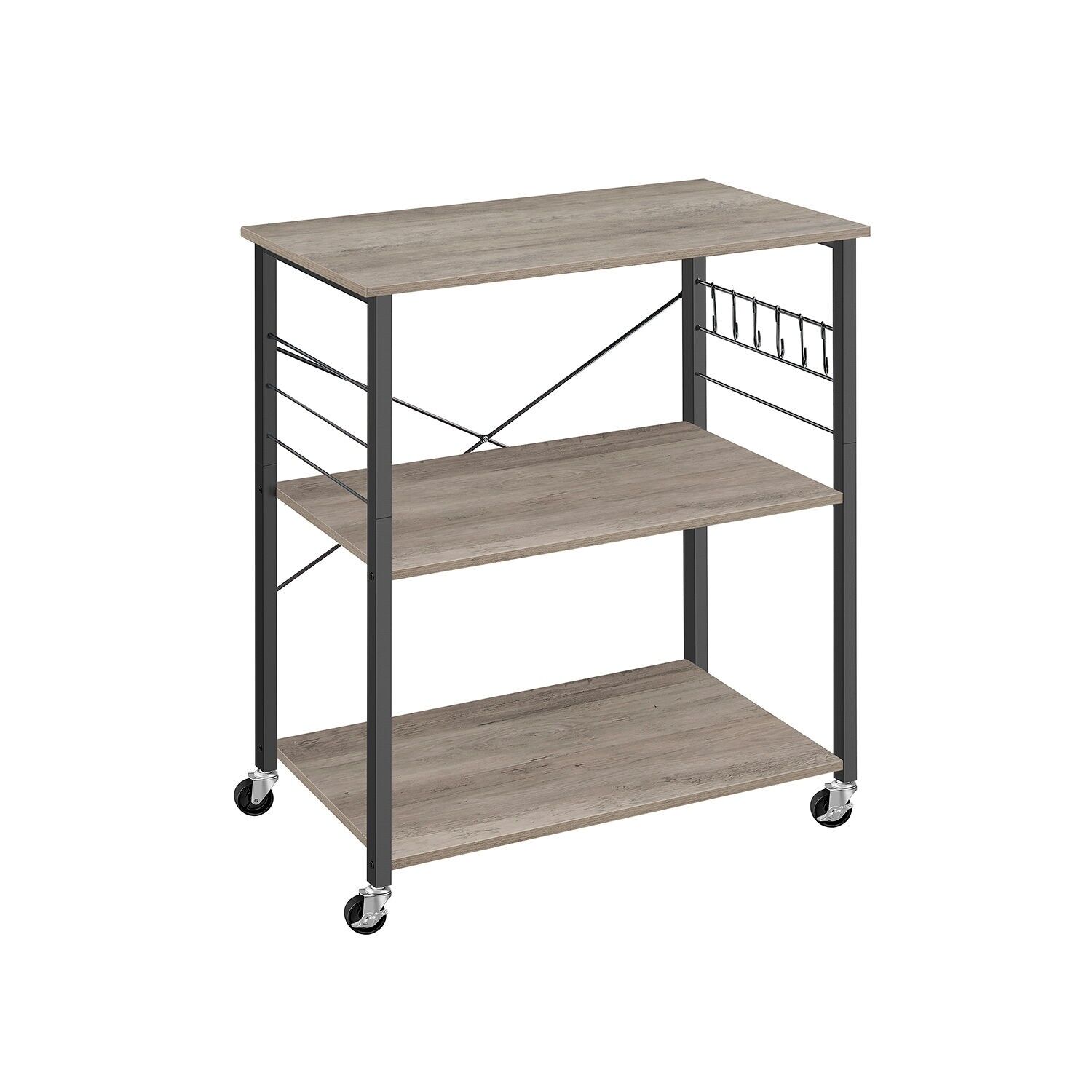 Keukenplank 3 Ebenen auf der Rückseite, grau gebürstet